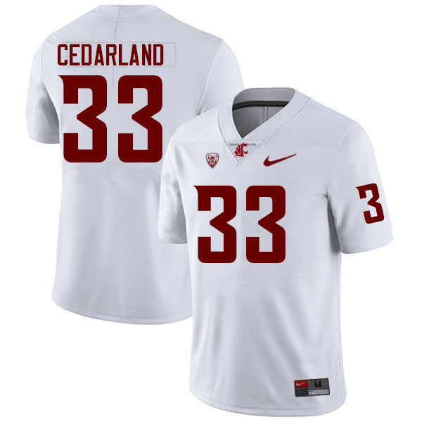 Men #33 Hudson Cedarland Washington State Cougars College Football Jerseys Sale-White